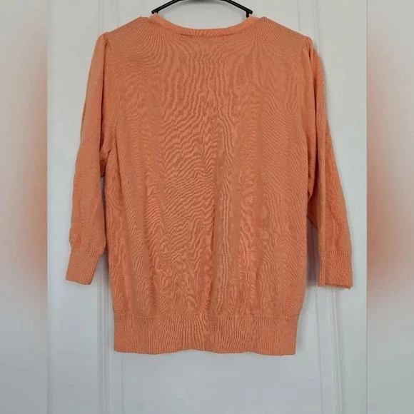 Jeanne Pierre Orange 3/4 Sleeve Sweater Top Size XL - Picture 5 of 5